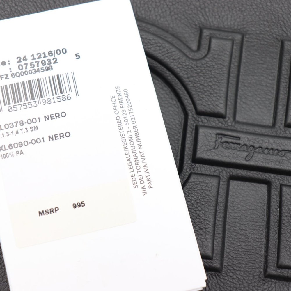 NWT Salvatore Ferragamo Men's Black Leather Double Gancio Dopp Kit Toiletry Bag - Picture 7 of 7